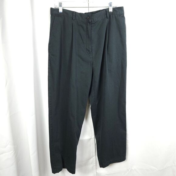 LL Bean Womens 16P Petite 34x26 Navy Blue Original Fit High Rise Pants - Picture 1 of 8